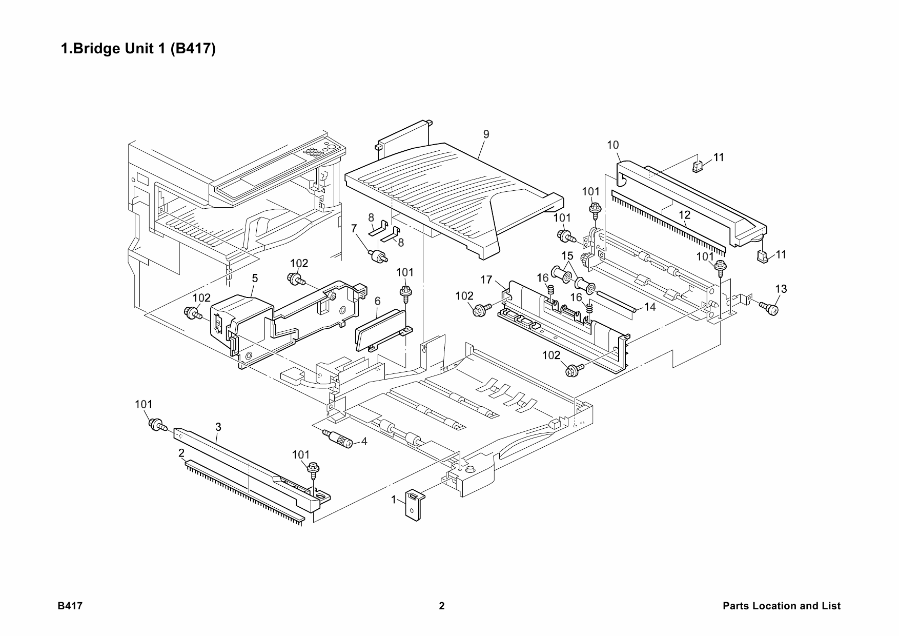 RICOH Options B417 BRIDGE-UNIT Parts Catalog PDF download-2